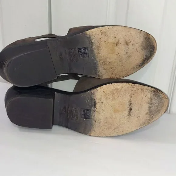 Eileen Fisher Gray Leather Nubuck Vanda Cutout Booties Sz 8.5 - Picture 8 of 10